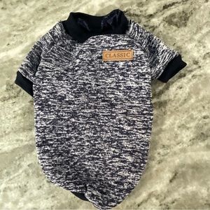 Dog pullover sweatshirt size medium chest 17” & length 12” in heather navy blue